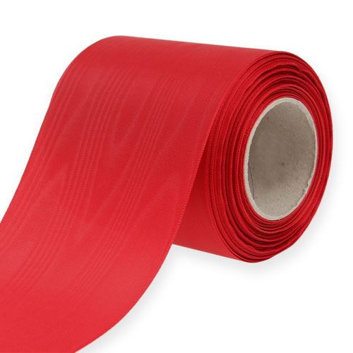 Floristik24 Ruban couronne rouge 100mm 25m