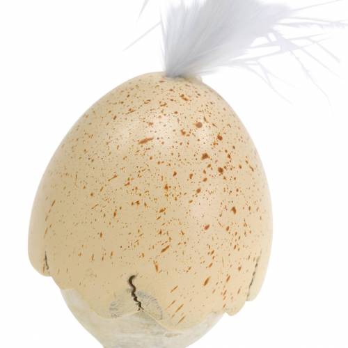 Article Poussin dans la coquille d'oeuf blanc, crème 6cm 6pcs