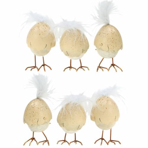 Poussin dans la coquille d&#39;oeuf blanc, crème 6cm 6pcs