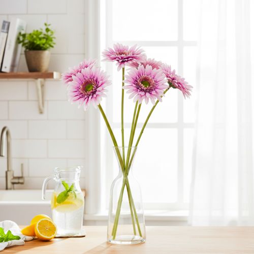 Fleurs artificielles Gerbera violet 47 cm - Lot de 6 | Floristik24.fr