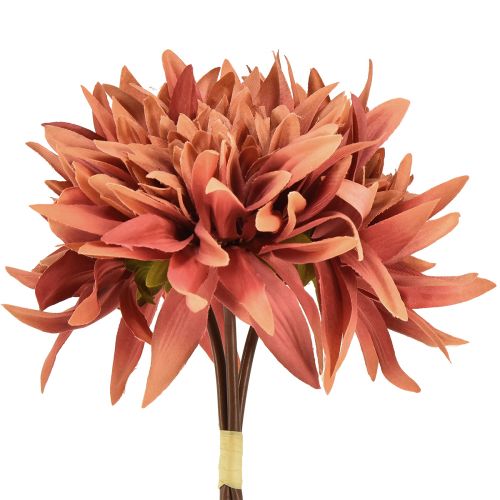 Floristik24 Dahlias artificiels fleurs rouge-marron Ø15cm L28cm 3 pcs