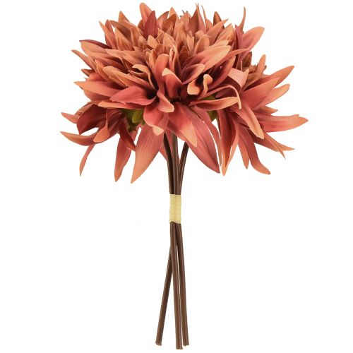 Article Dahlias artificiels fleurs rouge-marron Ø15cm L28cm 3 pcs
