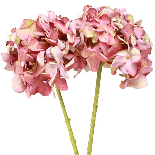 Article Hortensia Artificiel Grand Rose Mauve Ø15cm L58cm 2pcs