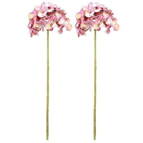 Article Hortensia Artificiel Grand Rose Mauve Ø15cm L58cm 2pcs