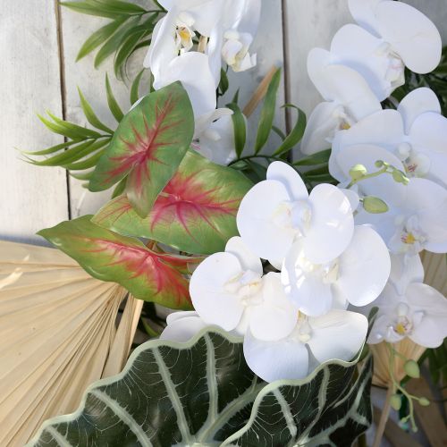 Article Caladium artificiel à six feuilles vert/rose, plante artificielle comme de vraies !