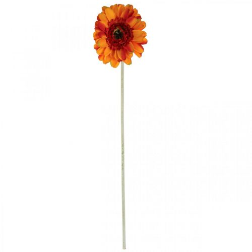 Article Fleur de Gerbera Artificielle, Gerbera Artificiel Orange Ø11cm L50cm