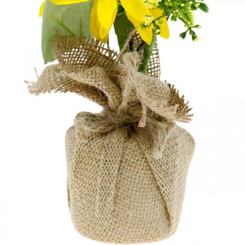Floristik24 Tournesol artificiel, fleur en soie, décoration d&#39;été, tournesol dans un sac de jute