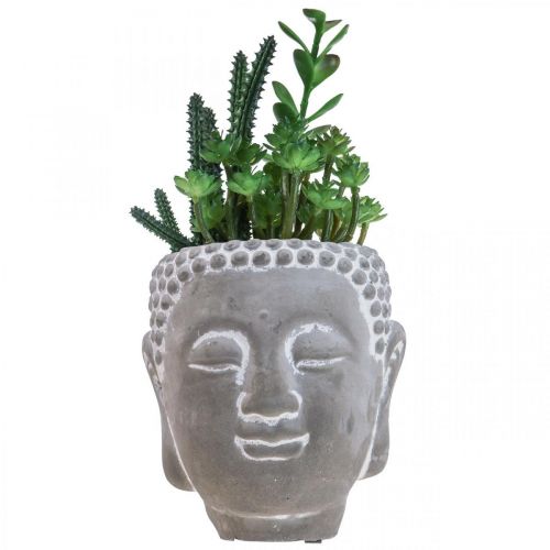 Floristik24 Pot de Fleur Artificielle Succulente Bouddha Ø12cm H24cm