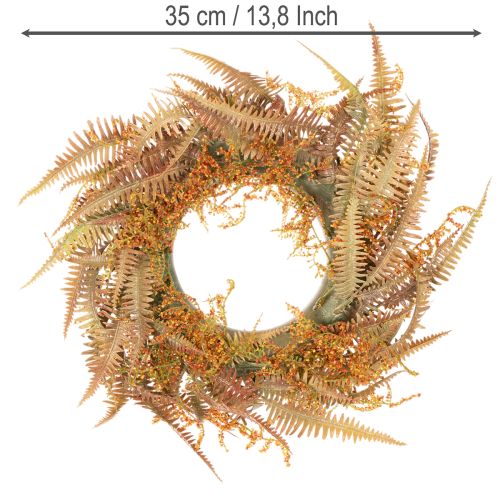 Couronne de fougère artificielle pour table et porte 35 cm | Floristik24.fr