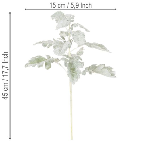 Branche artificielle de séneçon (Senecio), finement travaillée, 45 cm, 3 pièces | Floristik24.fr
