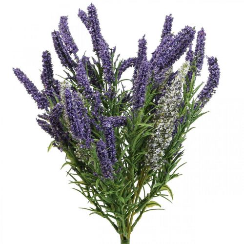 Lavande artificielle plante artificielle décorative violet blanc arbuste 46cm