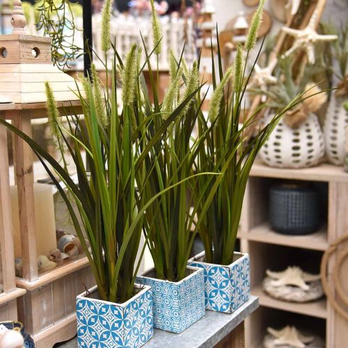 Floristik24 Roseau artificiel avec plante artificielle en motte H63cm