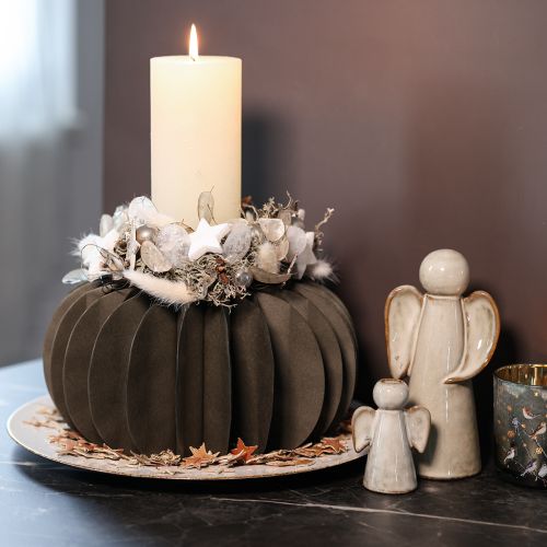 Kürbis en papier alvéolé rond Ø34cm noir set de 2 | Floristik24.fr