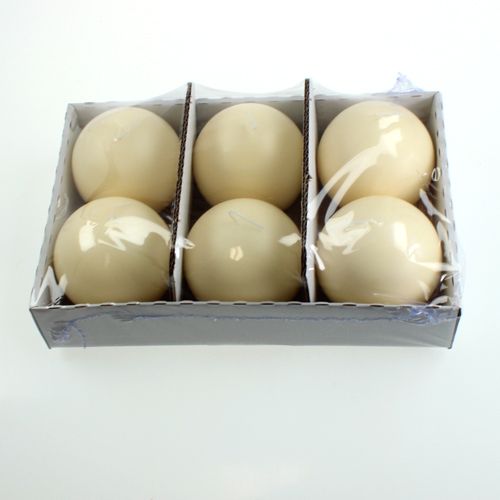 Article Bougies boule 100mm crème 6pcs