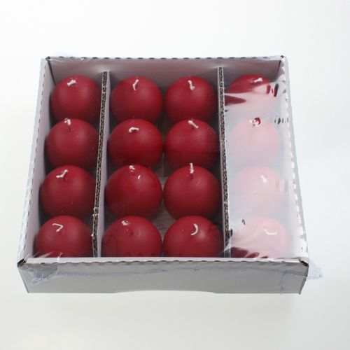 Floristik24 Bougies boule 60mm rouge 16pcs