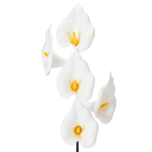 Kalla artificielle blanche avec pistil jaune 35cm Lot de 10