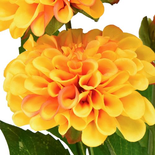 Article Fleurs artificielles dahlias décoratifs jaune orange artificiel 50cm