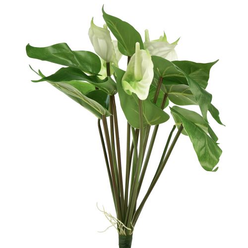 Article Fleurs artificielles, fleur de flamant rose, anthurium artificiel blanc 36cm