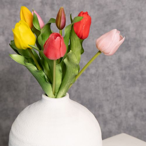 Article Bouquet de tulipes artificielles, coloré et réaliste, de haute qualité pour la maison, 43 cm, 7 pièces