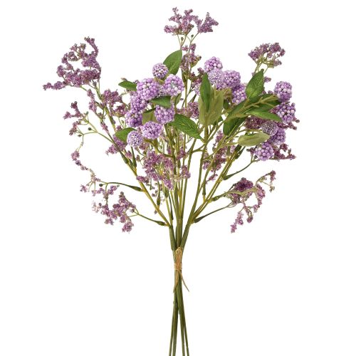 Article Bouquet de fleurs artificielles fleurs en soie branche de baies violet 51cm