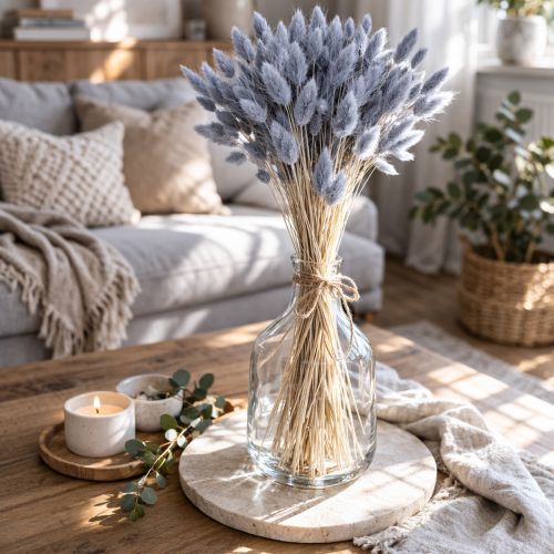 Article Lagurus séché (queue de lièvre) gris pour bouquets de fleurs séchées 60 cm 75 g