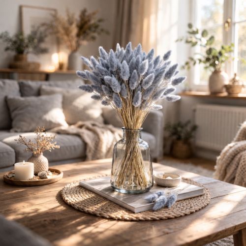 Article Lagurus séché (queue de lièvre) gris pour bouquets de fleurs séchées 60 cm 75 g