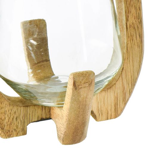 Article Lanterne bois verre lanterne décoration salon Ø12cm H20cm