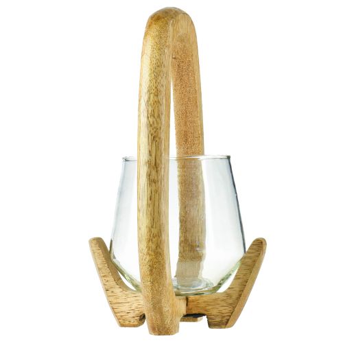 Article Lanterne bois verre lanterne décoration salon Ø12cm H20cm