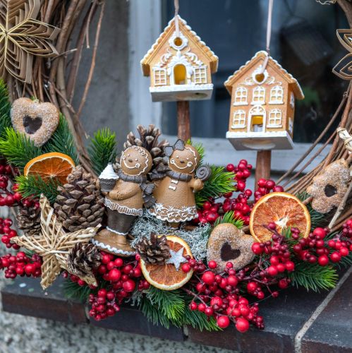 Article Bonhomme en Pain d&#39;Épices Femme en Pain d&#39;Épices Noël Marron H11cm 2pcs