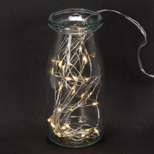Lumineuse guirlande LED intérieure sur batterie 30 LED 3m blanc chaud – Lot de 6 | Floristik24.fr