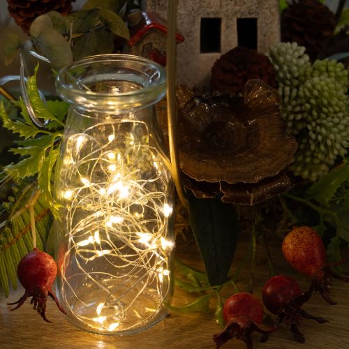 Lumineuse guirlande LED intérieure sur batterie 30 LED 3m blanc chaud – Lot de 6 | Floristik24.fr