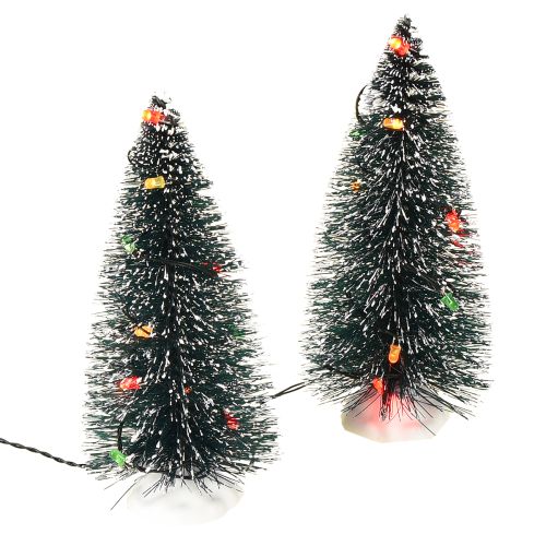 Sapin de Noël artificiel LED mini à piles 16 cm 2 pièces