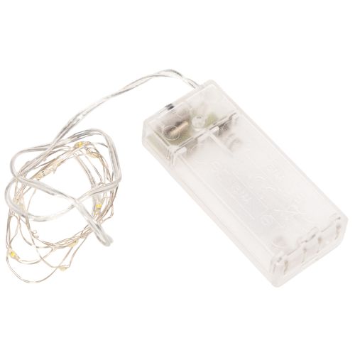 Lumières LED avec boîtier à piles pour intérieur, blanc chaud, 10 LEDs, 1 mètre