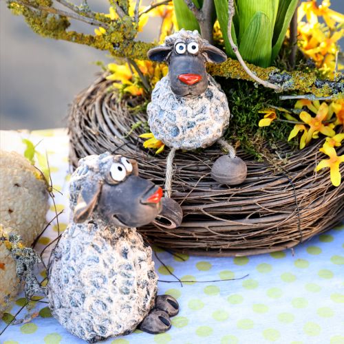 Article Mouton rigolo Pâques Figurine pour bord d'étagère 15cm 3pcs