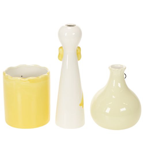 Lot de 3 figurines en céramique en forme de canards avec lunettes, décoration printemps-été, H 25 cm | Floristik24.fr