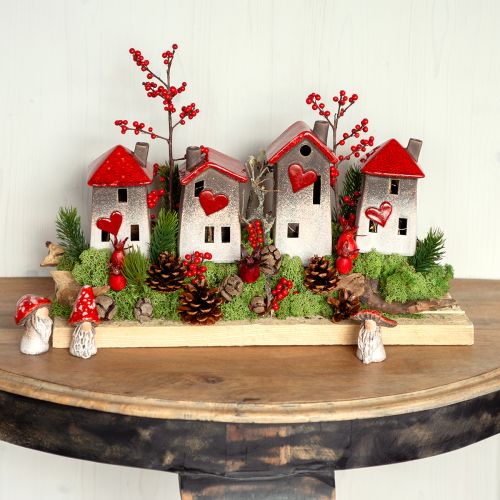 Article Figurines de gnomes de conte de fées – rouge à pois blancs, 7,5 cm – décoration magique pour le jardin et la maison – 6 pièces