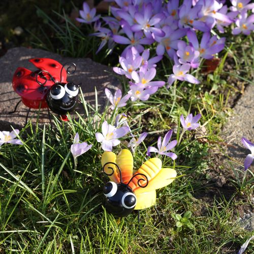 Article Coccinelle Abeille Décoration en Métal avec Aimant Assortiment 9,5 cm 2pcs