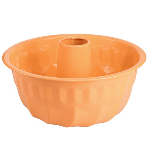 Moule à gâteau Bundt décoratif en métal orange Ø23cm H12cm