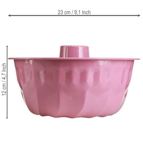 Article Bol décoratif en métal, moule à pâtisserie, moule à gâteau Bundt, rose, Ø 23 cm, H 12 cm