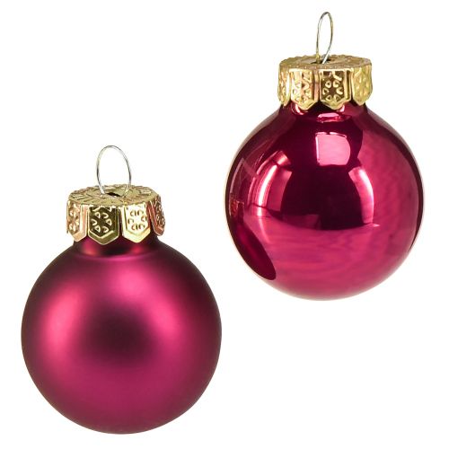 Floristik24 Mini boules en verre boules de sapin de Noël rose Ø2,5cm 22 pcs