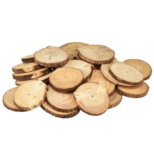Article Mini disques en bois disques décoratifs pour arbre naturel Ø5-7cm