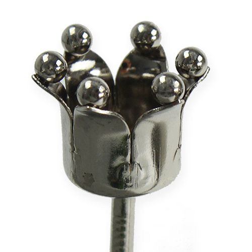 Floristik24 Bougeoir couronne argent 4pcs