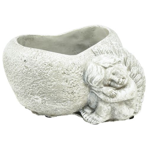 Article Mini coupe-plante tombe ange ange gris coeur végétal 16×12cm H9,5cm