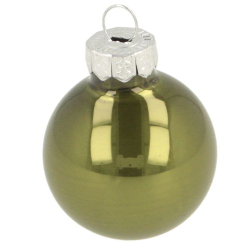 Article Mini boules de Noël en verre vert argent gris Ø3cm 22pcs