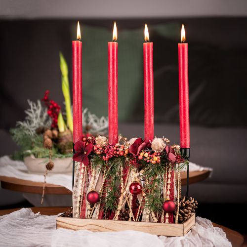 Article Mini boules de Noël mélange rouge verre véritable Ø3cm 9 pcs
