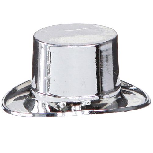 Floristik24 Mini cylindre, décoration scatter réveillon du Nouvel An, décoration de table pour nouvel an argent H2,5cm L5cm 9 pcs
