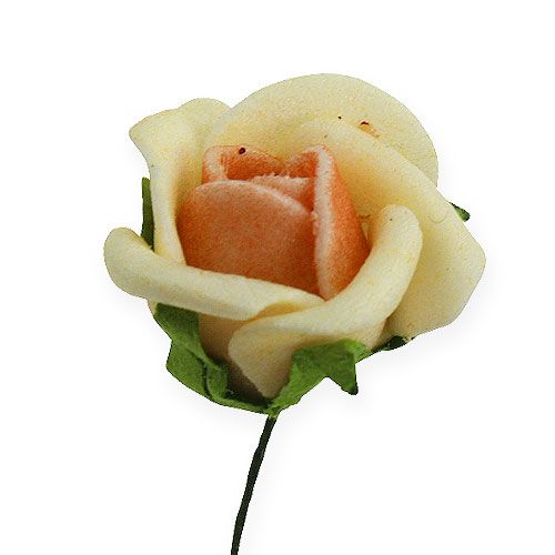 Article Mini Roses en Mousse Ø 1,5cm Abricot 72pcs