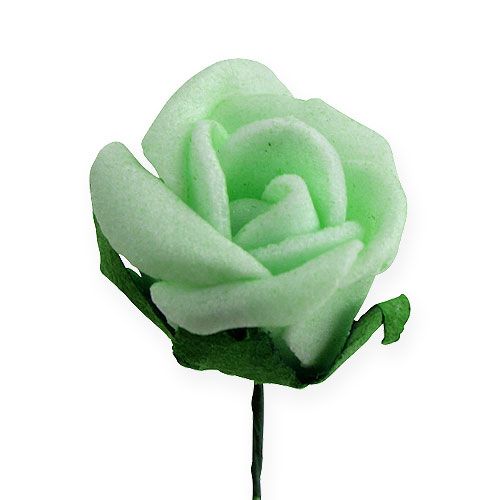 Floristik24 Mini roses en mousse Ø2,5cm vertes 72 pcs