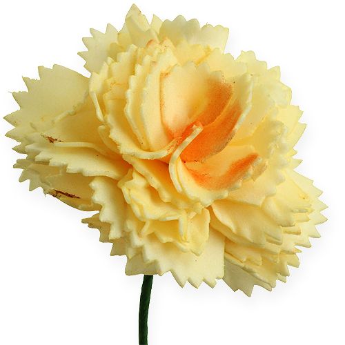 Floristik24 Décoration artificielle oeillet jaune 6pcs