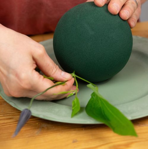 Article Boule en mousse florale petite verte Ø12cm 5 pcs